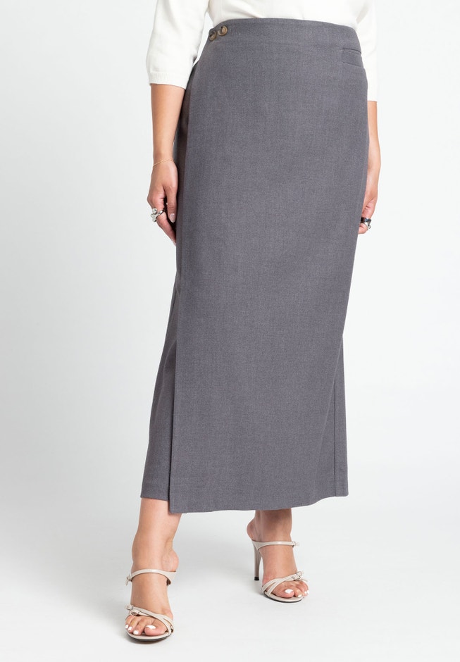Maxi Structured Wrap Skirt image number 1