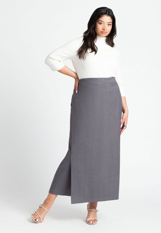 Maxi Structured Wrap Skirt image number 0
