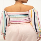 ELOQUII Elements Smocked Off The Shoulder Top image number null