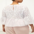 ELOQUII Elements Eyelet Peplum Top image number null