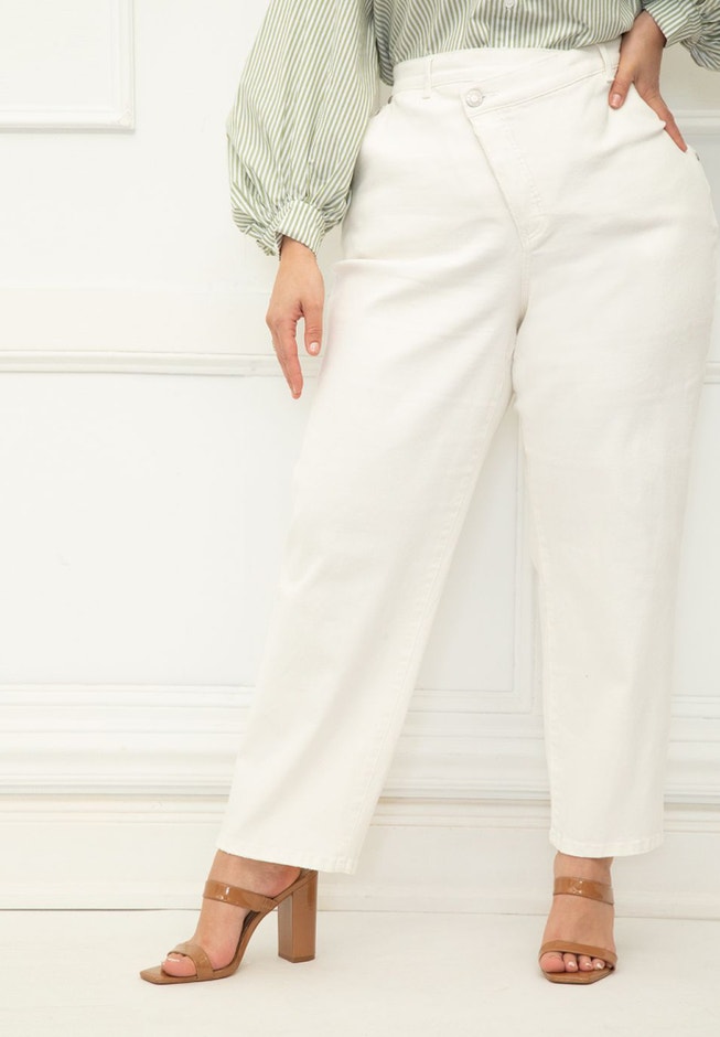 ELOQUII Elements Overlap Waist Jean image number 2