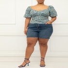 ELOQUII Elements Overlap Waistband Shorts image number null