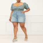 ELOQUII Elements Overlap Waistband Shorts image number null