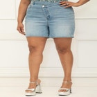 ELOQUII Elements Overlap Waistband Shorts image number null