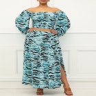 ELOQUII Elements Tiered Maxi Skirt With Slit image number null