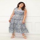 ELOQUII Elements Sleeveless Ruffle Trimmed Dress image number null