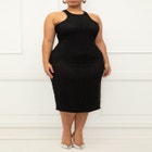 ELOQUII Elements Crochet Racerback Midi Dress image number null