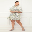 ELOQUII Elements Button Down Dress With Flounce image number null