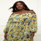 ELOQUII Elements Pleated Off The Shoulder Dress image number null