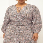 ELOQUII Elements Poet Sleeve Smocked Waist Maxi Dress image number null