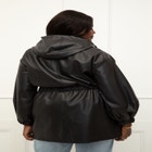 ELOQUII Elements Puff Sleeve Faux Leather Utility Jacket image number null