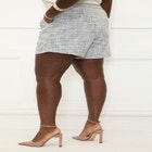 ELOQUII Elements Pleat Front Boucle Shorts image number null