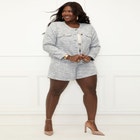 ELOQUII Elements Pleat Front Boucle Shorts image number null