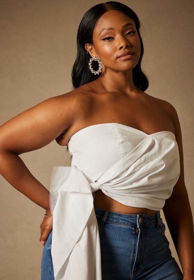 Bridal by ELOQUII Bow Bustier Top image number 0