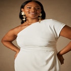 Bridal by ELOQUII One Shoulder Draped Tunic Top image number null