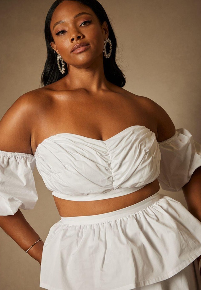 Bridal by ELOQUII Off The Shoulder Top image number 0