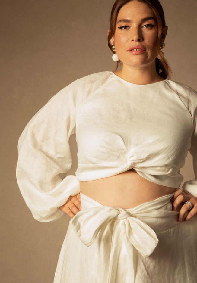 Bridal by ELOQUII Balloon Sleeve Top image number 0
