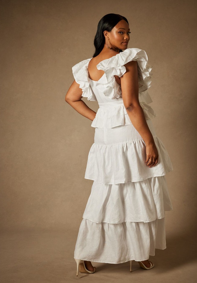 Bridal by ELOQUII Tiered Ruffle Dress image number 2