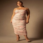 Bridal by ELOQUII Ruched Tea Length Dress image number null