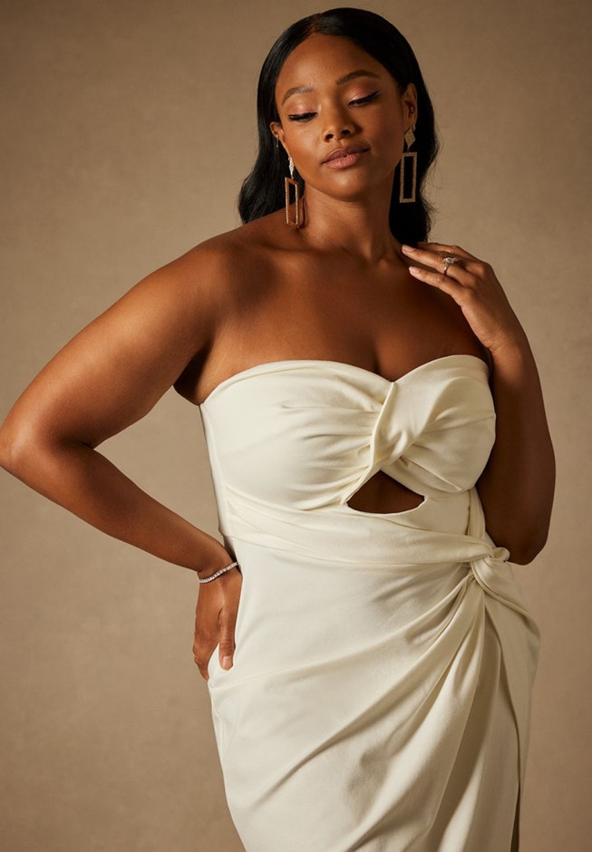 Bridal by ELOQUII Twisted Top Dress image number 1
