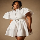 Bridal by ELOQUII Exaggerated Sleeve Button Dress image number null