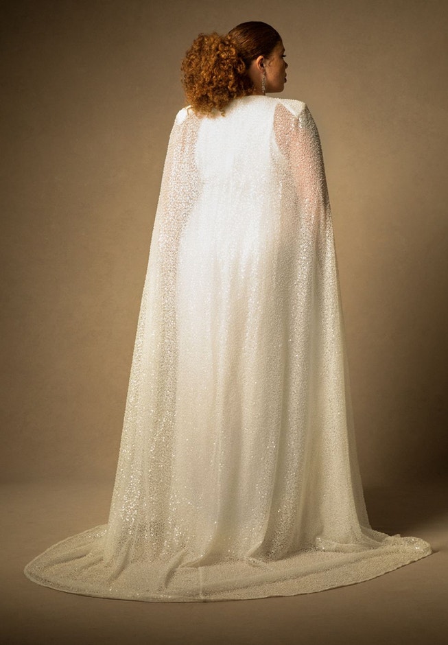 Bridal by ELOQUII Embellished Cape Gown image number 3