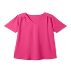 Short-Sleeve V-Neck Shirred Tee image number null