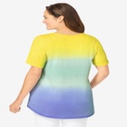 Short-Sleeve V-Neck Shirred Tee image number null