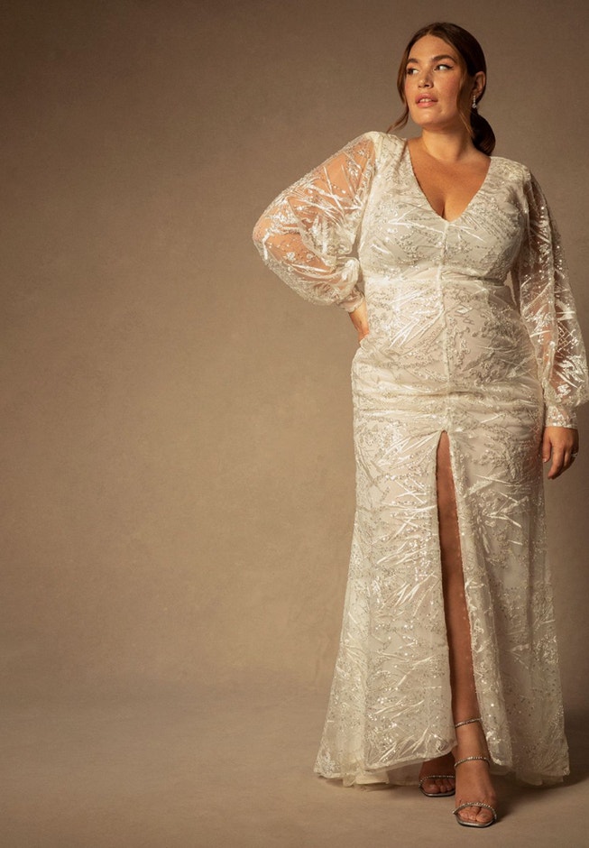 Bridal by ELOQUII Mesh Applique Gown image number 0