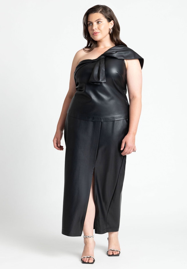 Faux Leather Bow Top image number 2