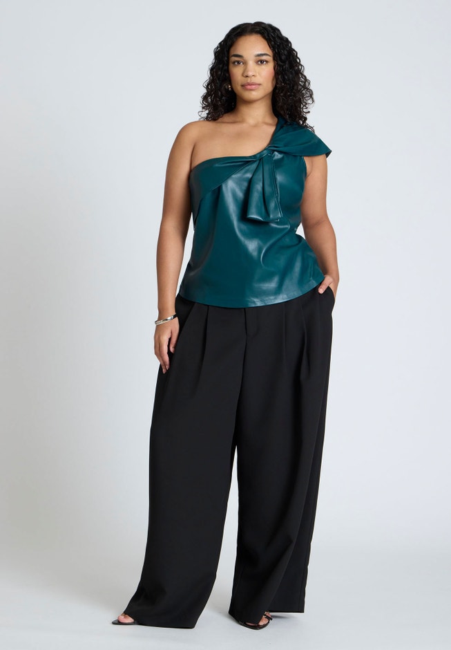 Faux Leather Bow Top image number 2