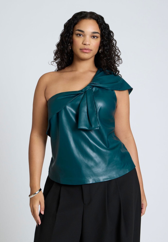 Faux Leather Bow Top image number 0