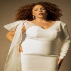 Bridal by ELOQUII Strong Shoulder Mini Dress image number null