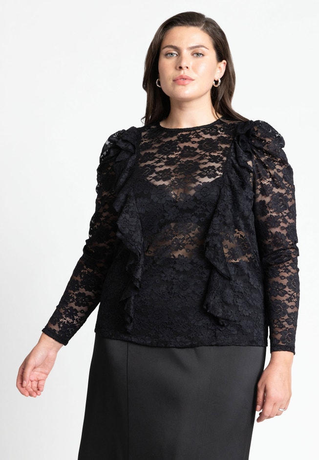 Lace Ruffle Top image number null
