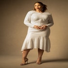 Bridal by ELOQUII Sequin Handkerchief Hem Dress image number null