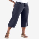Perfect 5-Pocket Back-Elastic Denim Capri image number null