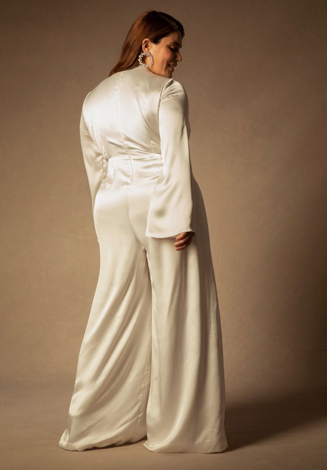 Bridal by ELOQUII Flare Sleeve Jumpsuit image number 2