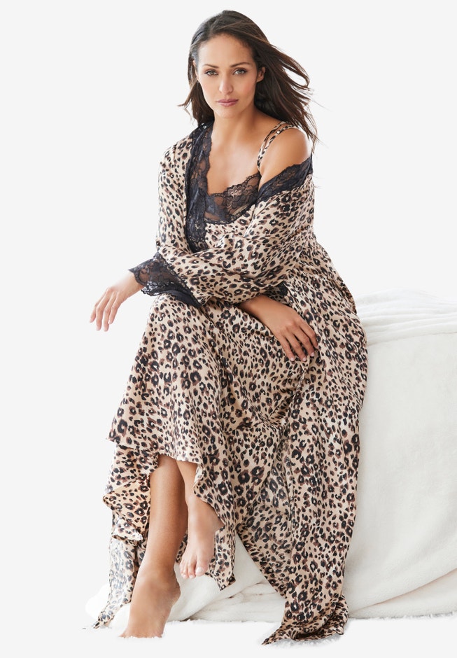 The Luxe Satin Long Peignoir Set image number 9