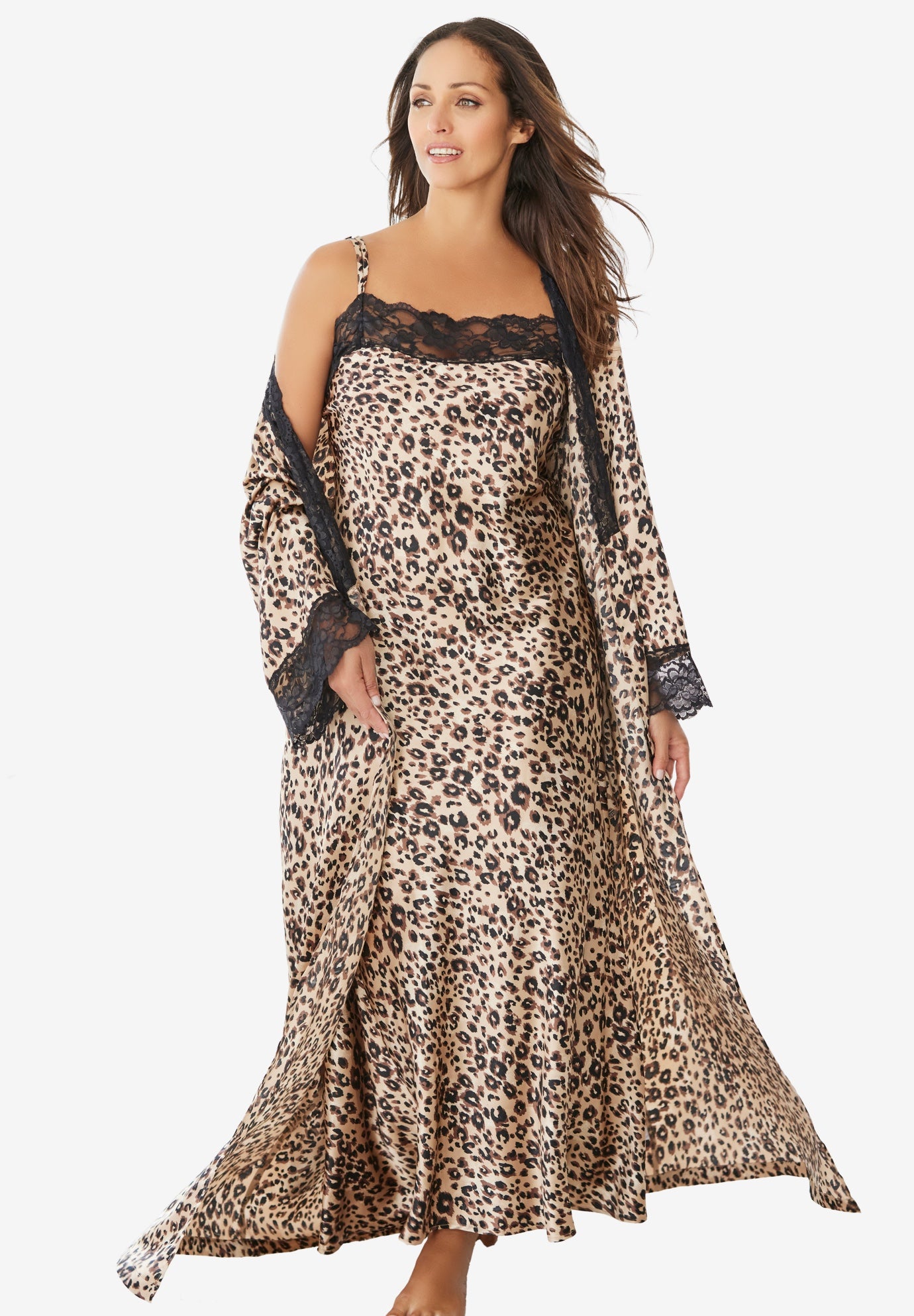 The Luxe Satin Long Peignoir Set image number 0