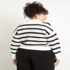 Striped Oversized Collar Sweater image number null