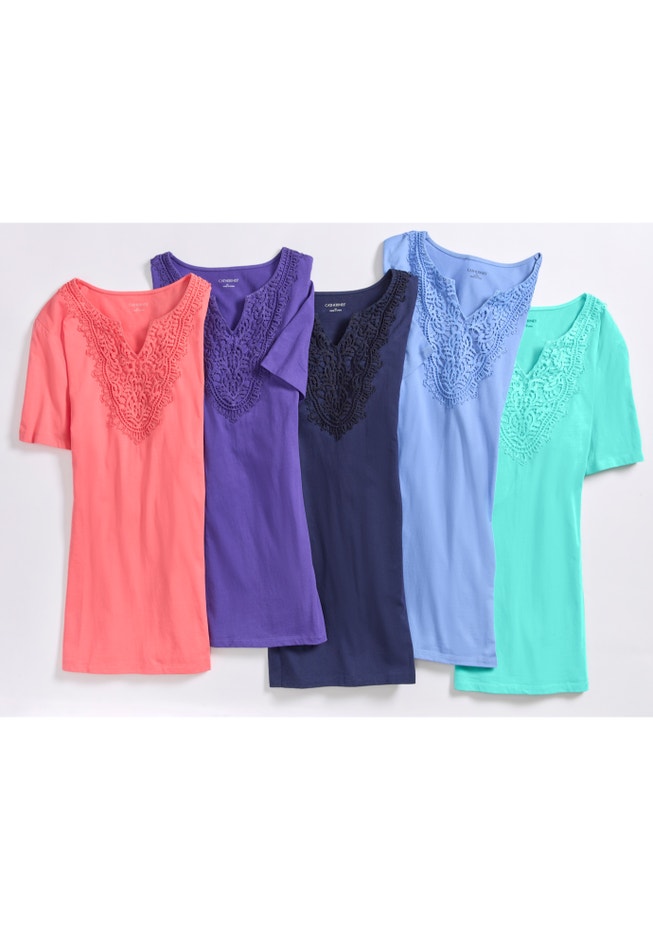 Easy Fit Embroidered Notch-Neck Tunic image number 1