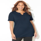 Easy Fit Embroidered Notch-Neck Tunic image number null