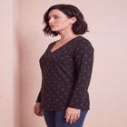 Plus Size Ultimate Long Sleeve V Neck Tee image number 2