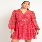 Heart Sequin Mini Dress image number null