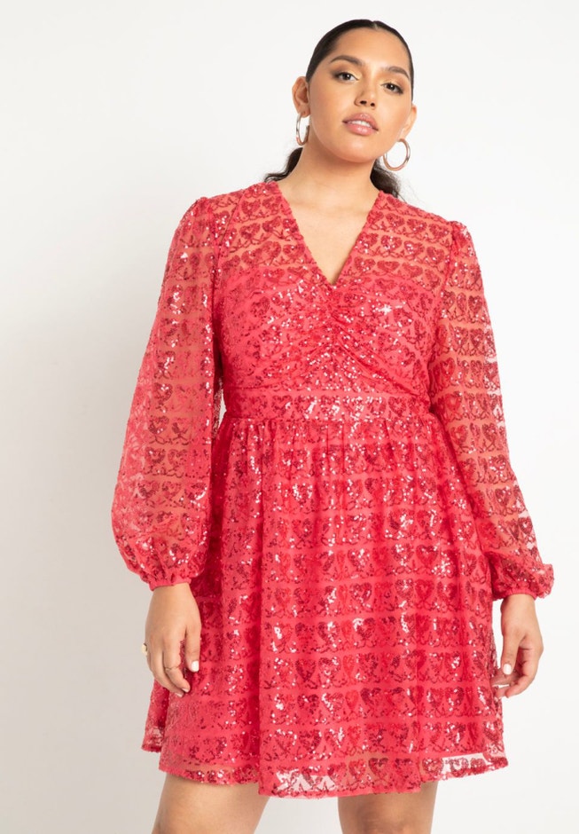 Heart Sequin Mini Dress image number 1