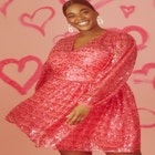 Heart Sequin Mini Dress image number null