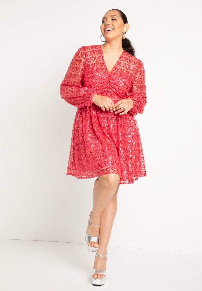 Heart Sequin Mini Dress image number 0