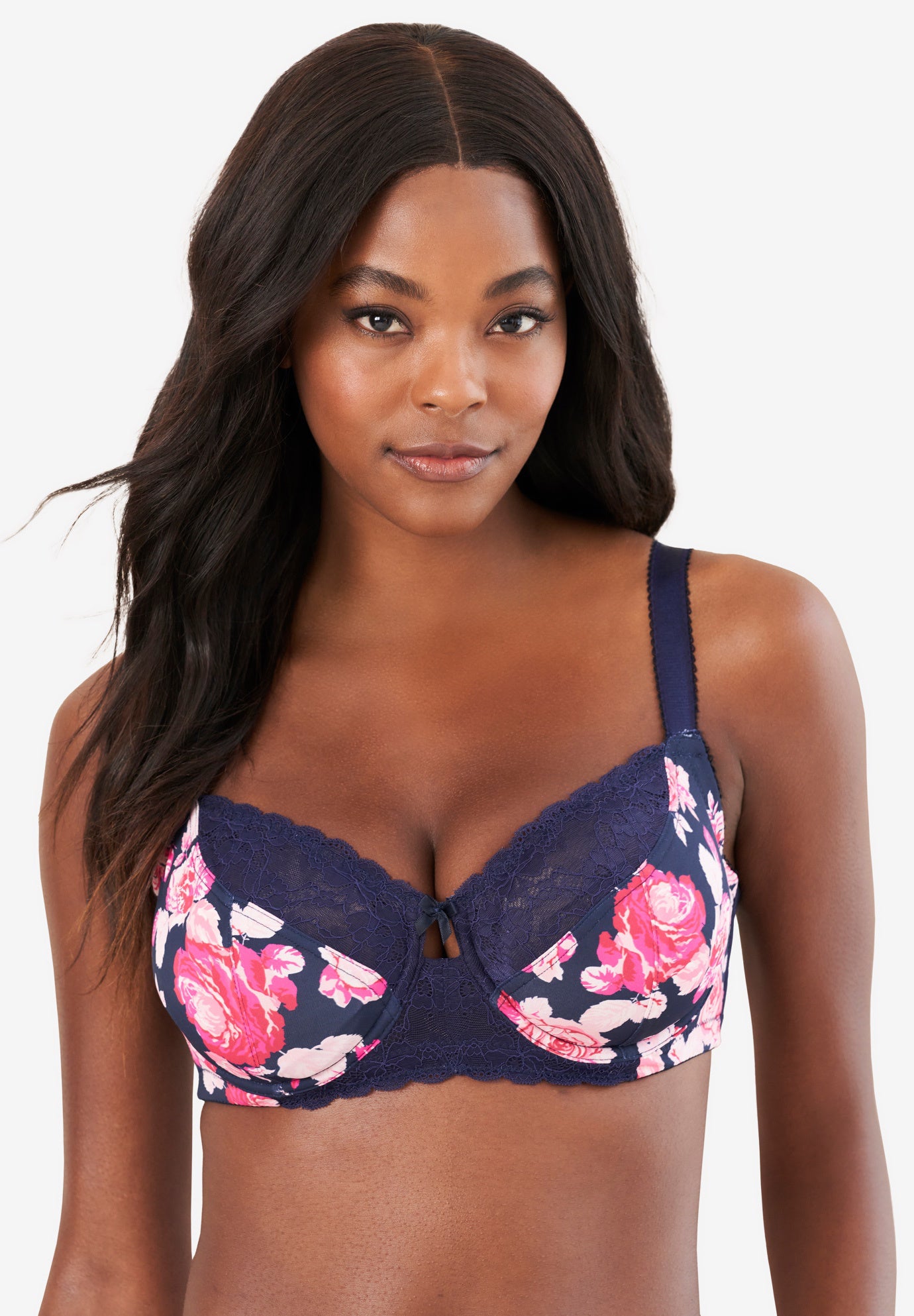 Lace-Trim Underwire Bra  image number 0