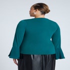 Ruffle Sleeve V-Neck Top image number null