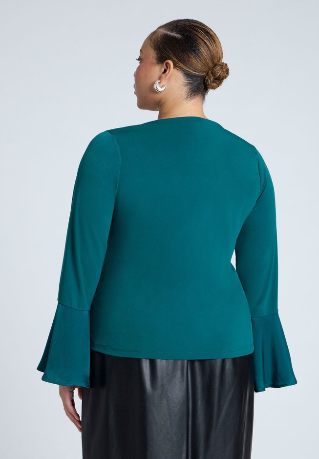 Ruffle Sleeve V-Neck Top image number 1